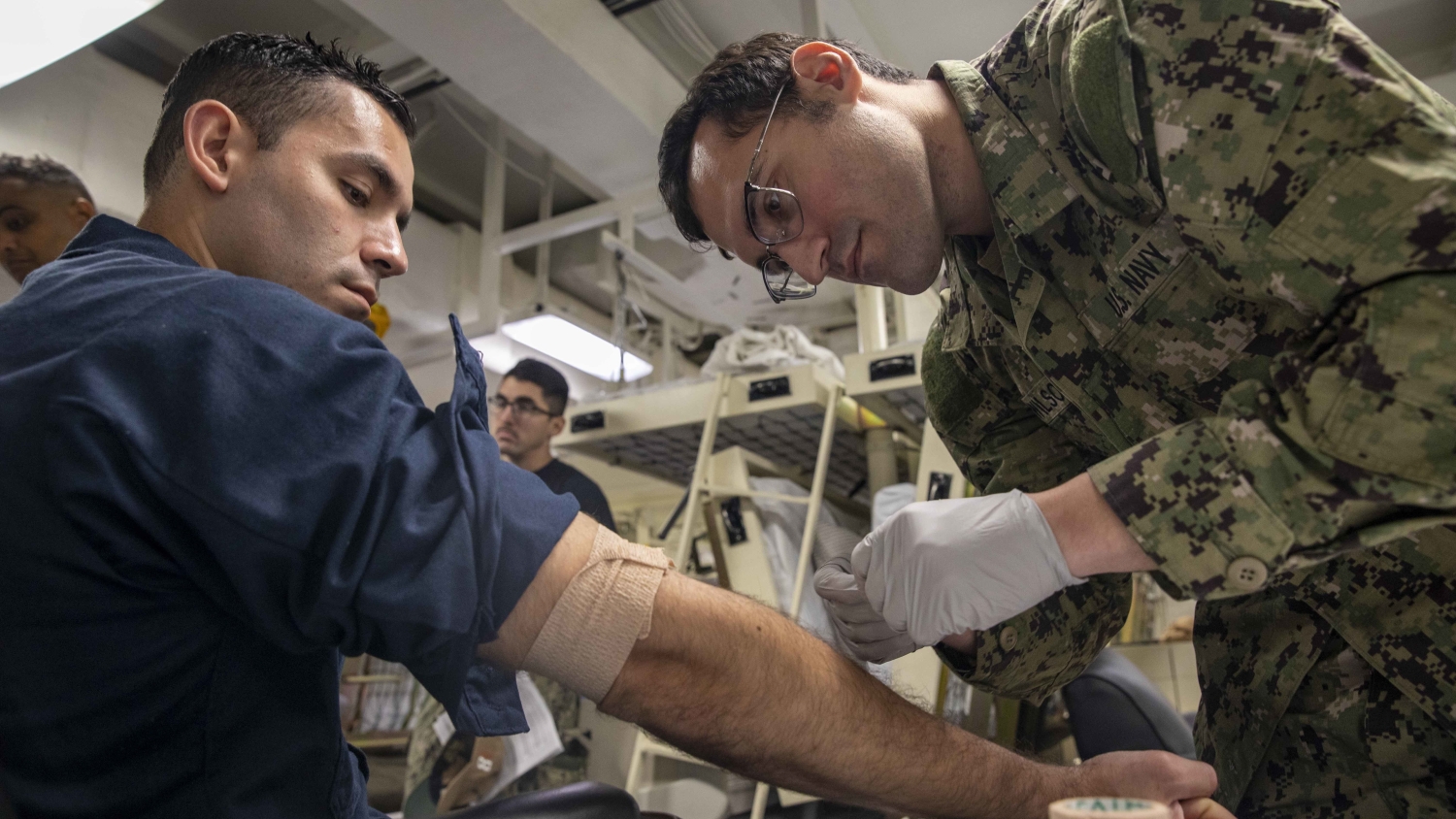 Sailor giving blood