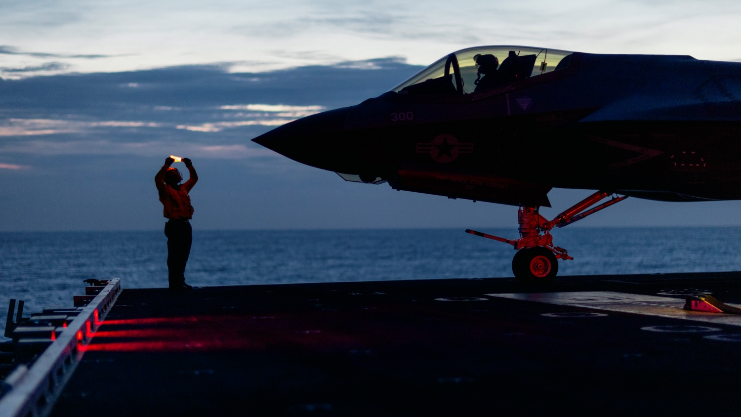 F-35 readies for takeoff aboard a carrier
