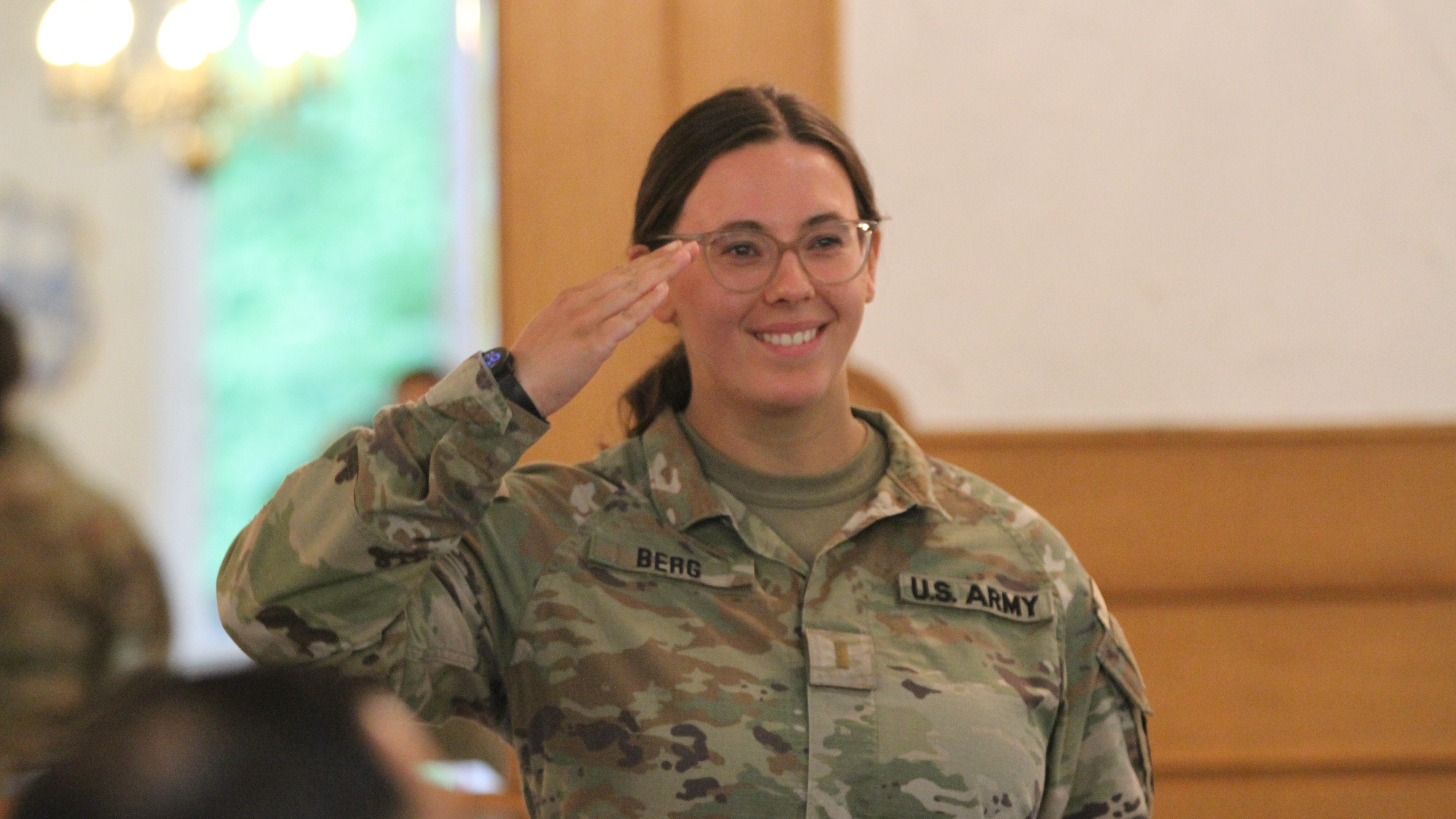 Army Lt. Salutes commanding officer