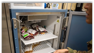 inside look at a blood donation refrigerator