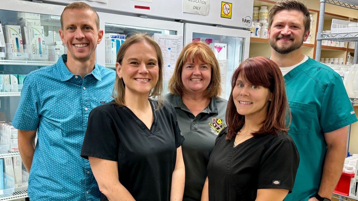 Photo By Maria Christina Yager | Defense Health Network West selected six Munson Army Health Center civilian pharmacy employees as top performers in its annual pharmacy award competition. From left, Jason Brozek, Supervisory Pharmacist of the Year; Christina Puppolo, Supervisory Pharmacy Technician of the Year; Carolyn Remmenga, General Administrative Support Staff of the Year; Jessica Leradahl, Outstanding Pharmacy Technician of the Year; and Jarrod Miller, Outpatient Pharmacist of the Year. Not shown, Vielka Asbury, Support Pharmacy Technician of the Year. The six employees will advance to the Defense Health Agency-level competition. DHA will announce the winners during the Joint Federal Pharmacy Seminar, Nov. 1-3, 2026, in National Harbor, Maryland.