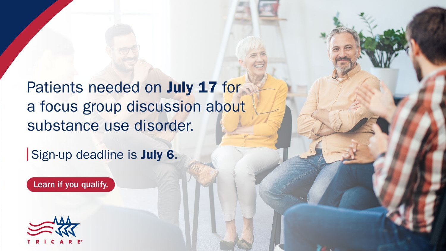 Provide feedback on clinical practice guidelines in joint patient focus groups: substance use disorder on July 17