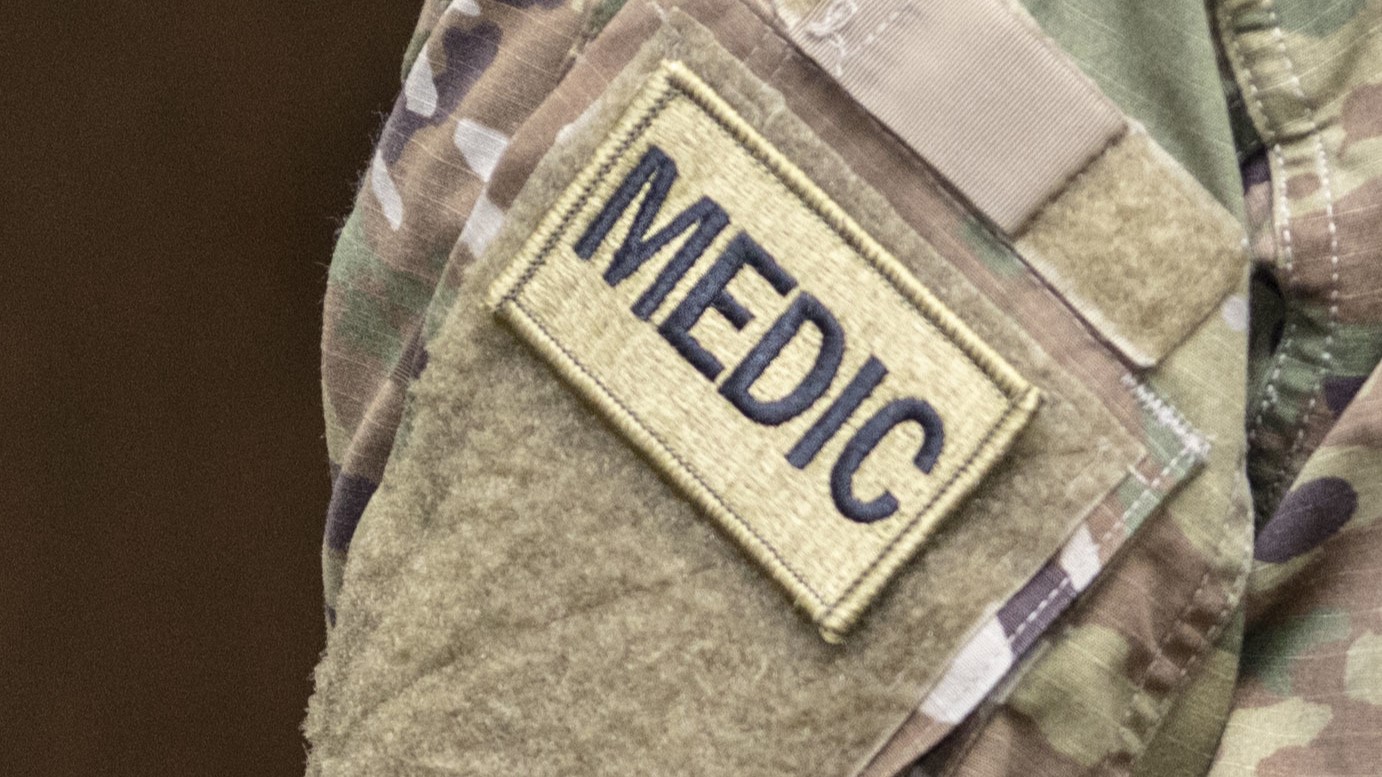 MEDIC patch on air force uniform arm