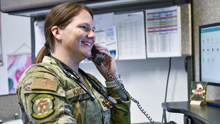 U.S. Air Force Capt. Brittany King, 18th Operational Medical Readiness Squadron nurse practitioner from San Diego, California was selected as the 18th Wing Shogun of the Week at Kadena Air Base, Japan. This program, is an opportunity for outstanding company grade officers/non-commissioned officers to be recognized by KAB leadership as well as showcase these leaders to their peers. (U.S. Air Force photo by Naoto Anazawa)