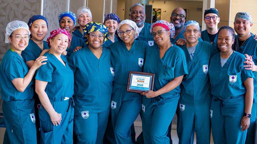 Members of the Alexander T. Augusta Military Medical Center (ATAMMC) Perioperative Nursing Staff take a moment to announce it has earned the prestigious Certified Perioperative Nurse (CNOR®) designation from the Competency & Credentialing Institute (CCI)