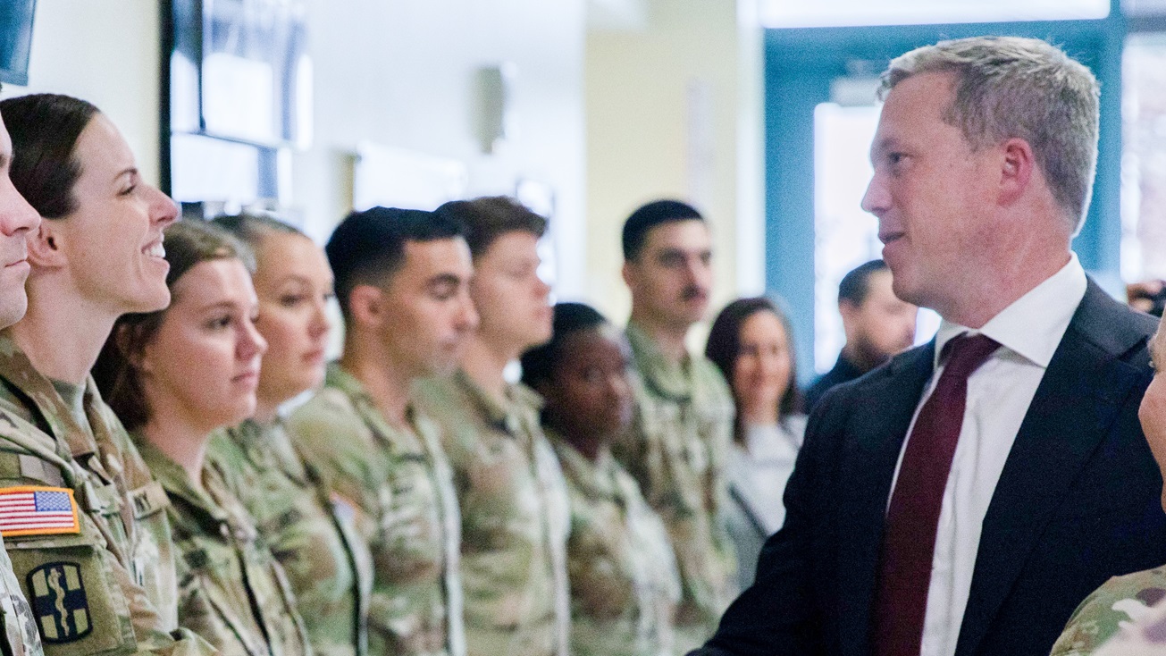 The Honorable Dan Driscoll presented coins to several Winn Soldiers and civilians for their role in providing emergency medical care to five injured Soldiers after a shooting incident on the installation Wednesday, Aug. 6.