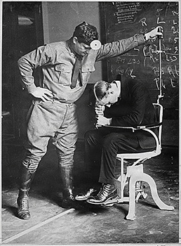 "Subjecting the prospective American airman to the falling test" March 19, 1918