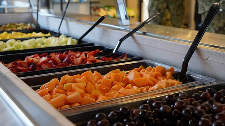 Image of trays of various fruits in serving dishes